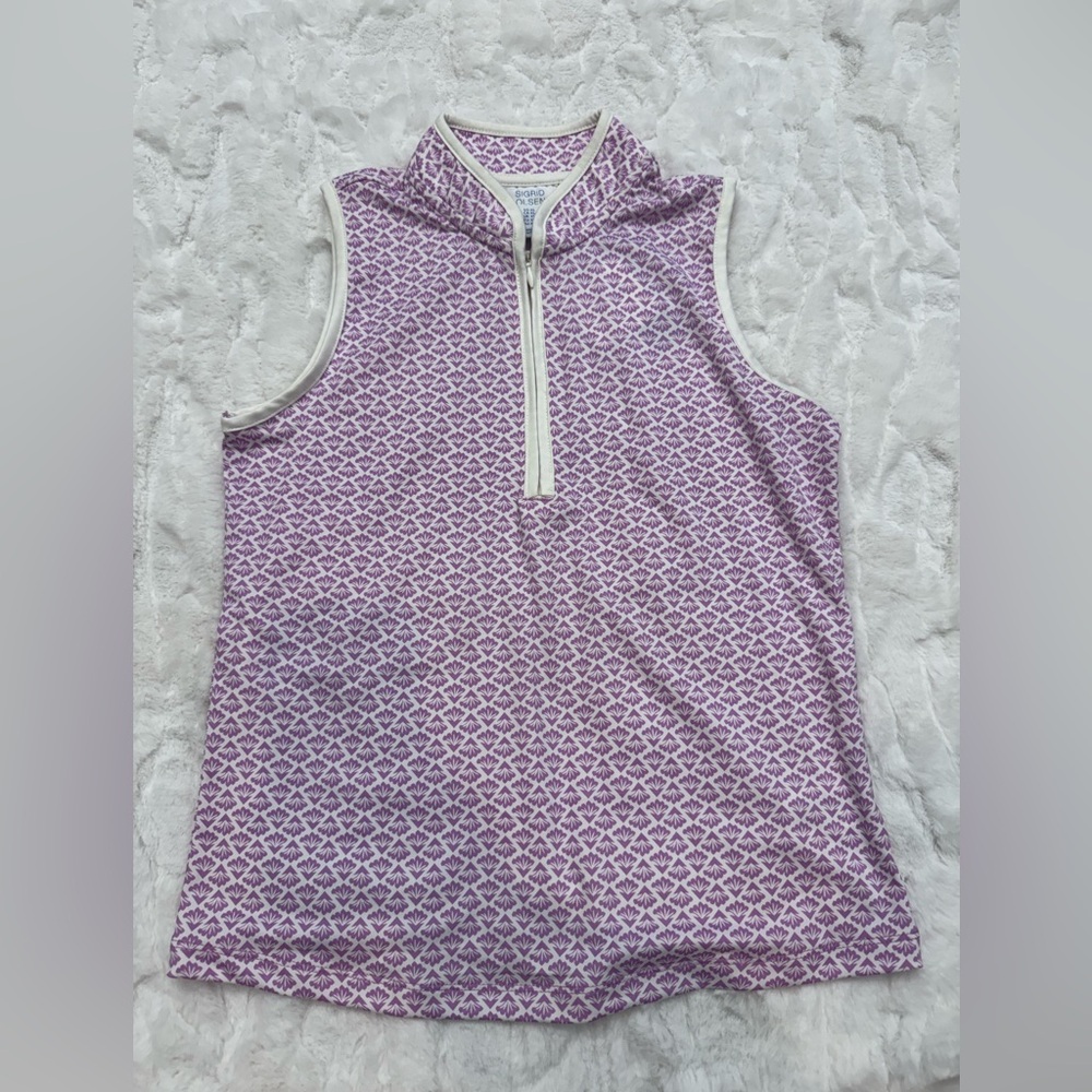 NWT Sigrid Olsen Purple Geometric Golf & Tennis Tank Top Size XS